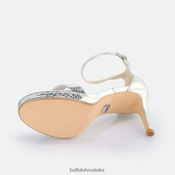 zmija srebrna Buffalo monroe 2 veganske sandale na petu |sandale TDD6T229